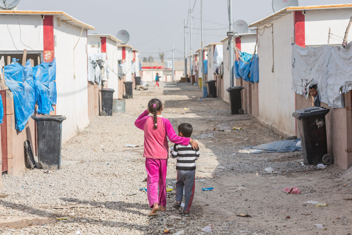 The Debaga Camp has been set up on the outskirts of the city of Erbil in northern Iraq and it is now full to the brim with children and families who’ve fled conflict in northern Iraq.