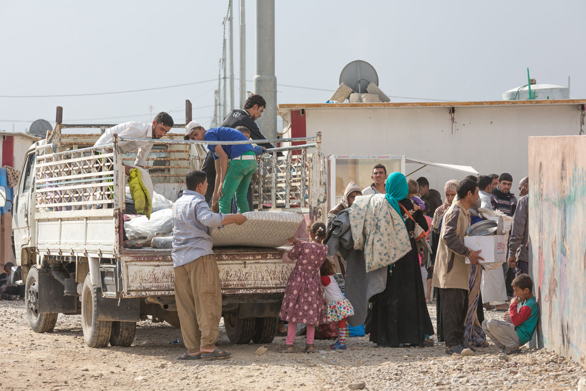 Debaga Camp was built 18 months ago to house 30,000 people fleeing conflict in northern Iraq. With a new influx of people fleeing Mosul in recent weeks, the camp has reached capacity. 