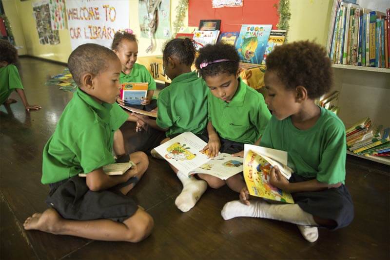 school children in a safe environment with access to education