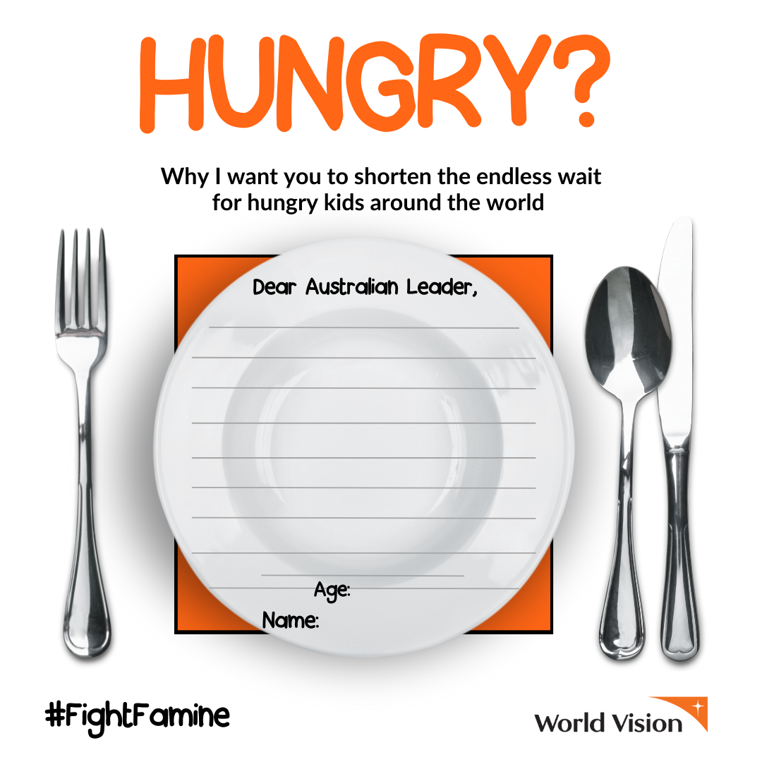 HungerBites Placemat Fight Famine 40 Hour Famine