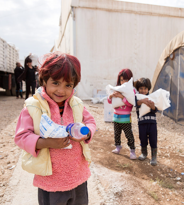 Children receiving food