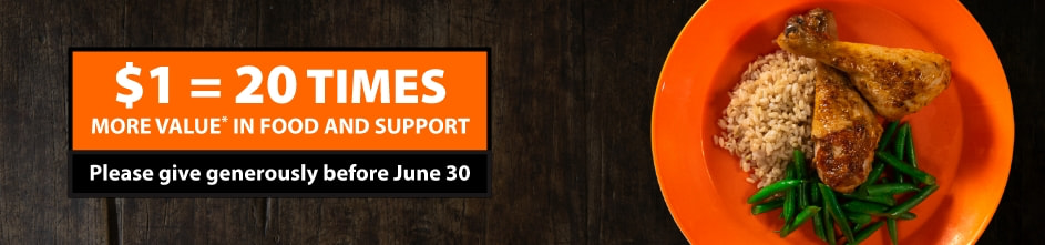 $1= 20 times more value in food and support