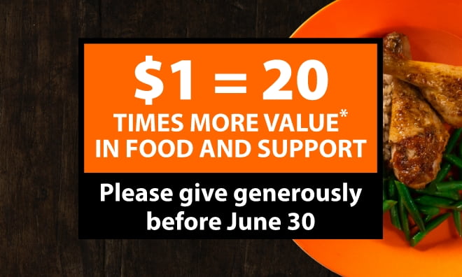 20 times more value in food and support