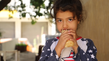Lebanese girl eating
