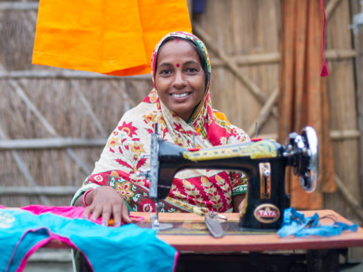 Sangeeta received a sewing machine and is now providing for her family in India.