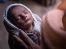 Just 24 hours old, Shamsida was born at Cox’s Bazar, Bangladesh, she sleeps peacefully.