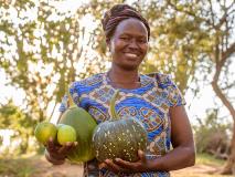 Janet and her savings group in Kenya have transformed their once barren land into fertile productive gardens.