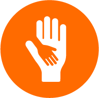 Children adult hand icon