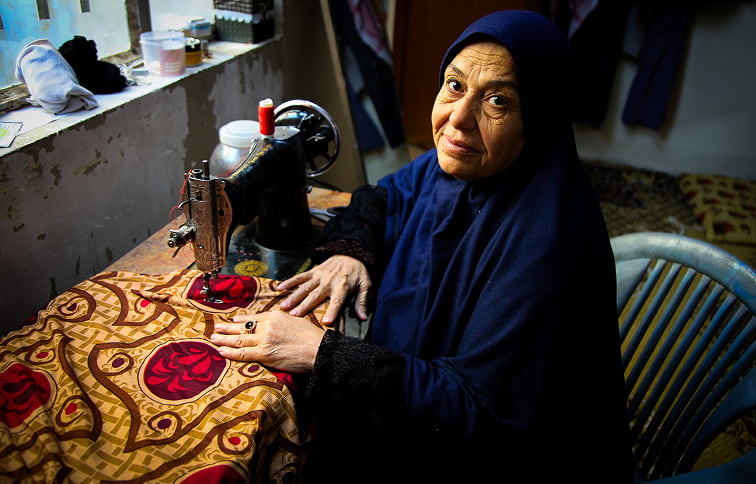 Fatouma with her sewing machine